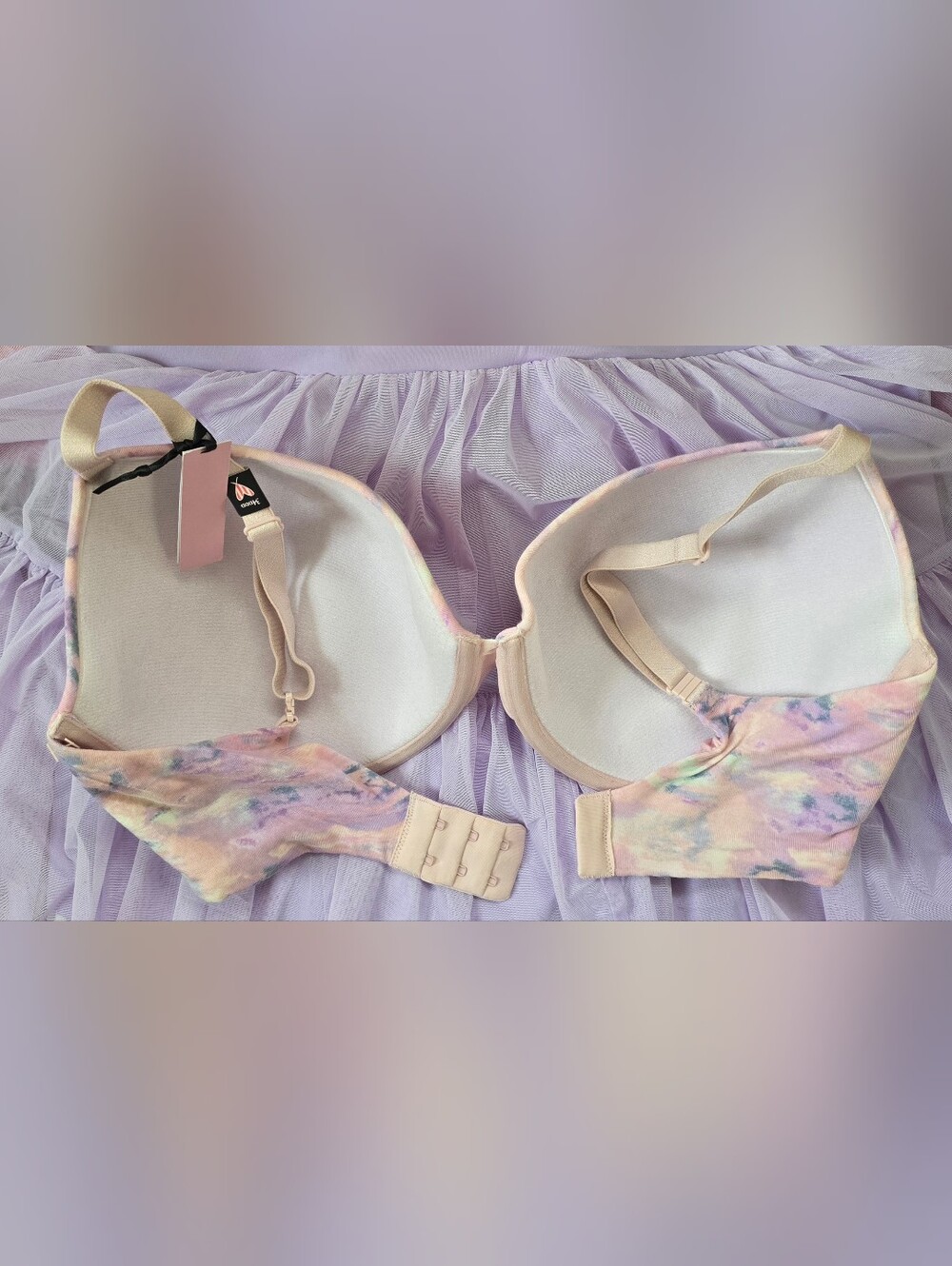 Victoria's Secret Pastel Tie-Dye Underwire Bra - Pink, Purple, Cream